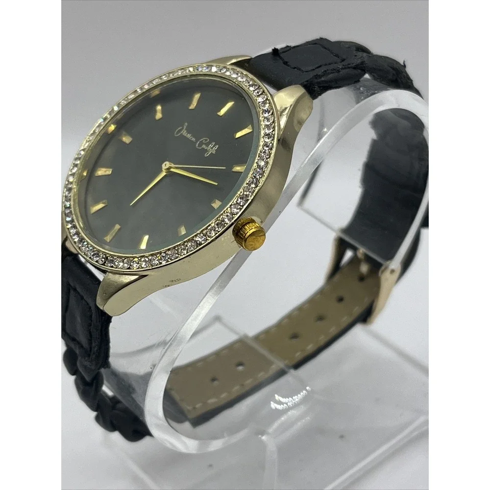 Jessica Carlyle Women's Quartz Watch Gold Rhinestone Bezel- New Battery‎